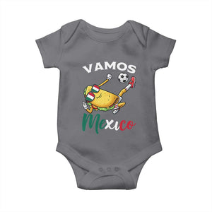 Vamos Mexico Taco Playing Soccer Baby Onesie Mexican Fan Gift TS12 Charcoal Print Your Wear