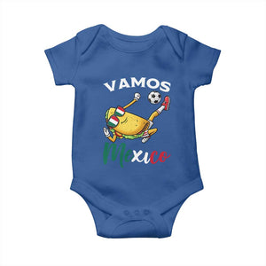 Vamos Mexico Taco Playing Soccer Baby Onesie Mexican Fan Gift TS12 Royal Blue Print Your Wear