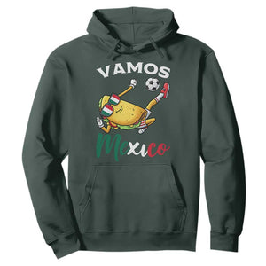 Vamos Mexico Taco Playing Soccer Hoodie Mexican Fan Gift TS12 Dark Forest Green Print Your Wear