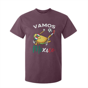 Vamos Mexico Taco Playing Soccer T Shirt For Kid Mexican Fan Gift TS12 Maroon Print Your Wear