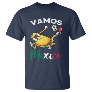 Vamos Mexico Taco Playing Soccer T Shirt Mexican Fan Gift TS12 Navy Print Your Wear