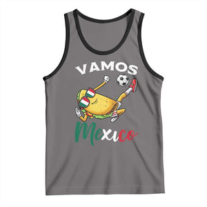 Vamos Mexico Taco Playing Soccer Tank Top Mexican Fan Gift TS12 Deep Heather Black Print Your Wear