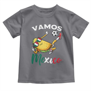 Vamos Mexico Taco Playing Soccer Toddler T Shirt Mexican Fan Gift TS12 Charcoal Print Your Wear