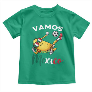 Vamos Mexico Taco Playing Soccer Toddler T Shirt Mexican Fan Gift TS12 Irish Green Print Your Wear
