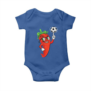 Cool Chili Pepper Soccer Player Baby Onesie Mexican Spicy Food Lover TS12 Royal Blue Print Your Wear