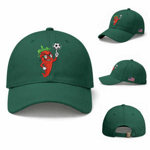 Cool Chili Pepper Soccer Player Baseball Cap Mexican Spicy Food Lover TS12 Baseball Cap Universal Fit Irish Green Print Your Wear