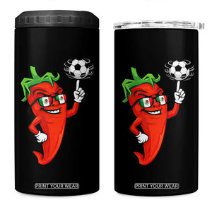 Cool Chili Pepper Soccer Player 4 in 1 Can Cooler Tumbler Mexican Spicy Food Lover TS12 One Size: 16 oz Black Print Your Wear