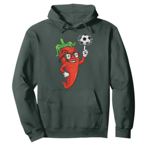 Cool Chili Pepper Soccer Player Hoodie Mexican Spicy Food Lover TS12 Dark Forest Green Print Your Wear
