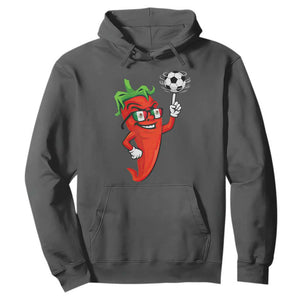 Cool Chili Pepper Soccer Player Hoodie Mexican Spicy Food Lover TS12 Dark Heather Print Your Wear