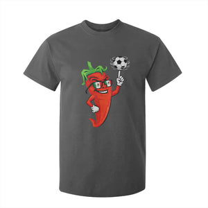 Cool Chili Pepper Soccer Player T Shirt For Kid Mexican Spicy Food Lover TS12 Dark Heather Print Your Wear
