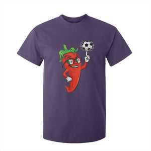 Cool Chili Pepper Soccer Player T Shirt For Kid Mexican Spicy Food Lover TS12 Purple Print Your Wear