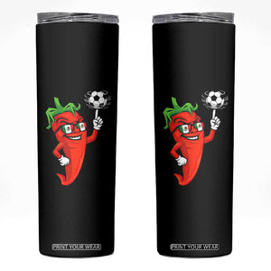 Cool Chili Pepper Soccer Player Skinny Tumbler Mexican Spicy Food Lover TS12 Black Print Your Wear