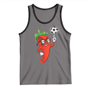 Cool Chili Pepper Soccer Player Tank Top Mexican Spicy Food Lover TS12 Deep Heather Black Print Your Wear