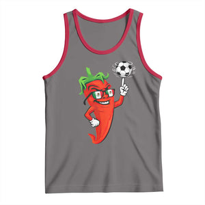 Cool Chili Pepper Soccer Player Tank Top Mexican Spicy Food Lover TS12 Deep Heather Red Print Your Wear