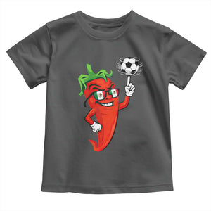 Cool Chili Pepper Soccer Player Toddler T Shirt Mexican Spicy Food Lover TS12 Dark Heather Print Your Wear