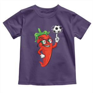 Cool Chili Pepper Soccer Player Toddler T Shirt Mexican Spicy Food Lover TS12 Purple Print Your Wear