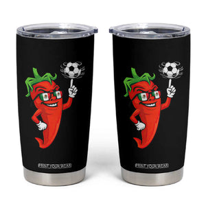 Cool Chili Pepper Soccer Player Tumbler Cup Mexican Spicy Food Lover TS12 Black Print Your Wear
