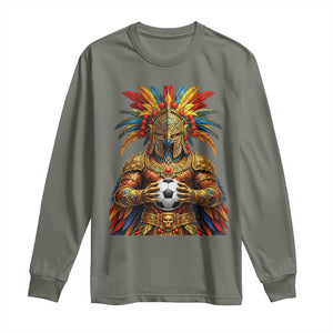 Legendary Tribal Soccer Warrior Long Sleeve Shirt Football Lover TS12 Military Green Print Your Wear