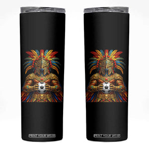 Legendary Tribal Soccer Warrior Skinny Tumbler Football Lover TS12 Black Print Your Wear