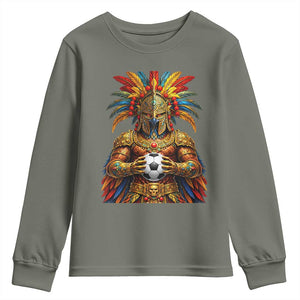 Legendary Tribal Soccer Warrior Youth Sweatshirt Football Lover TS12 Military Green Print Your Wear