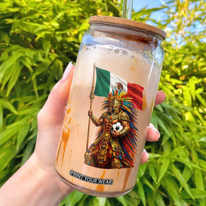 Legendary Mexican Soccer Warrior Pride Glass Can TS12 Black Print Your Wear