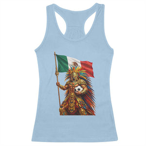 Legendary Mexican Soccer Warrior Pride Racerback Tank Top TS12 Light Blue Print Your Wear