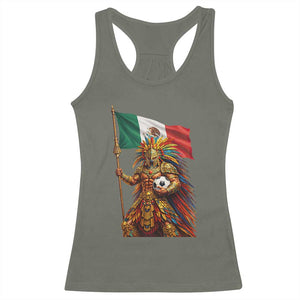 Legendary Mexican Soccer Warrior Pride Racerback Tank Top TS12 Military Green Print Your Wear