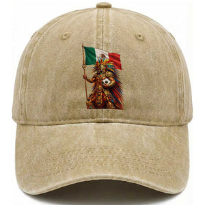 Legendary Mexican Soccer Warrior Pride Washed Cotton Baseball Cap TS12 Print Your Wear