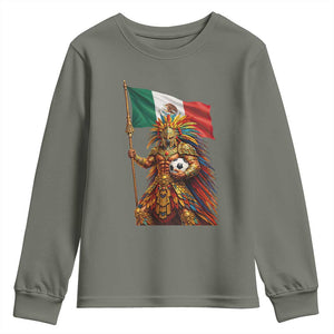 Legendary Mexican Soccer Warrior Pride Youth Sweatshirt TS12 Military Green Print Your Wear