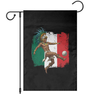 Aztec Warrior Playing Soccer Garden Flag Mexican Pride Football Fan Gift TS12 Black Print Your Wear