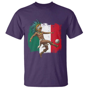 Aztec Warrior Playing Soccer T Shirt Mexican Pride Football Fan Gift TS12 Purple Print Your Wear
