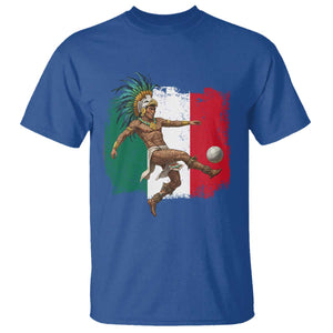 Aztec Warrior Playing Soccer T Shirt Mexican Pride Football Fan Gift TS12 Royal Blue Print Your Wear