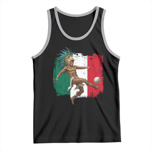 Aztec Warrior Playing Soccer Tank Top Mexican Pride Football Fan Gift TS12 Black Athletic Heather Print Your Wear