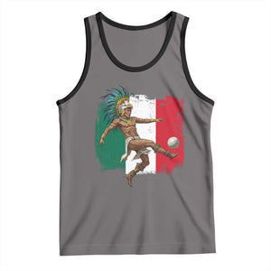 Aztec Warrior Playing Soccer Tank Top Mexican Pride Football Fan Gift TS12 Deep Heather Black Print Your Wear