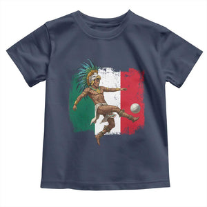 Aztec Warrior Playing Soccer Toddler T Shirt Mexican Pride Football Fan Gift TS12 Navy Print Your Wear