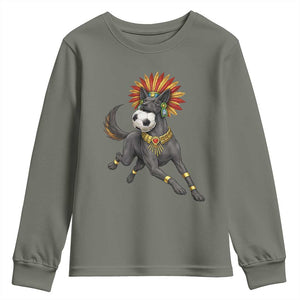 Xolo Dog Soccer Aztec Mexican Fan Gift Youth Sweatshirt TS12 Military Green Print Your Wear