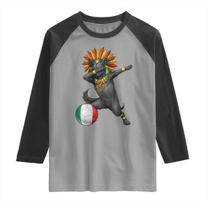 Aztec Xolo Dog Soccer Raglan Shirt Mexican Heritage Fan Gift TS12 Sport Gray Black Print Your Wear