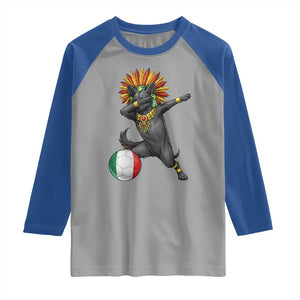 Aztec Xolo Dog Soccer Raglan Shirt Mexican Heritage Fan Gift TS12 Sport Gray Royal Print Your Wear