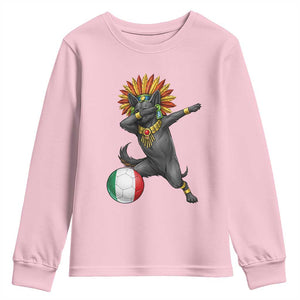 Aztec Xolo Dog Soccer Youth Sweatshirt Mexican Heritage Fan Gift TS12 Light Pink Print Your Wear