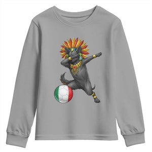 Aztec Xolo Dog Soccer Youth Sweatshirt Mexican Heritage Fan Gift TS12 Sport Gray Print Your Wear