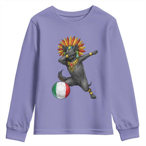 Aztec Xolo Dog Soccer Youth Sweatshirt Mexican Heritage Fan Gift TS12 Violet Print Your Wear