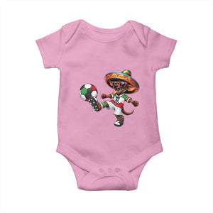 Funny Mexican Xolo Dog Playing Soccer Baby Onesie Football Fan Gift TS12 Light Pink Print Your Wear