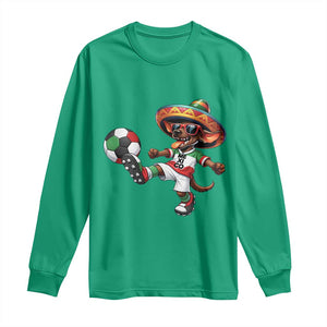 Funny Mexican Xolo Dog Playing Soccer Long Sleeve Shirt Football Fan Gift TS12 Irish Green Print Your Wear