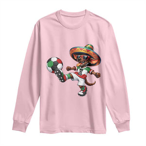 Funny Mexican Xolo Dog Playing Soccer Long Sleeve Shirt Football Fan Gift TS12 Light Pink Print Your Wear
