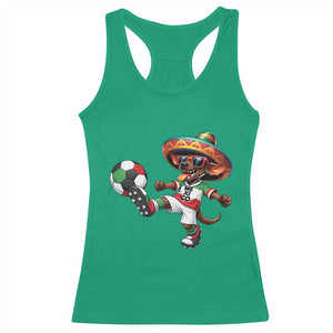 Funny Mexican Xolo Dog Playing Soccer Racerback Tank Top Football Fan Gift TS12 Irish Green Print Your Wear