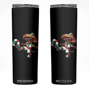 Funny Mexican Xolo Dog Playing Soccer Skinny Tumbler Football Fan Gift TS12 Black Print Your Wear