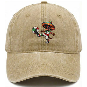 Funny Mexican Xolo Dog Playing Soccer Washed Cotton Baseball Cap Football Fan Gift TS12 Print Your Wear