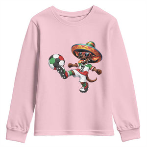 Funny Mexican Xolo Dog Playing Soccer Youth Sweatshirt Football Fan Gift TS12 Light Pink Print Your Wear