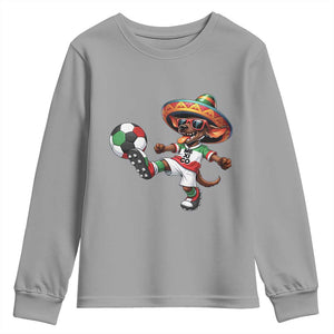 Funny Mexican Xolo Dog Playing Soccer Youth Sweatshirt Football Fan Gift TS12 Sport Gray Print Your Wear