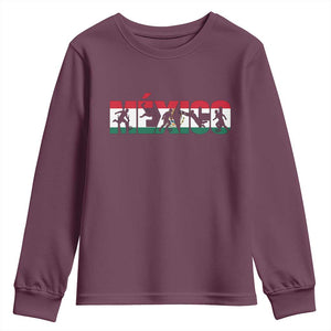 Mexico Soccer Lover Youth Sweatshirt World Football Fan Gift TS12 Maroon Print Your Wear